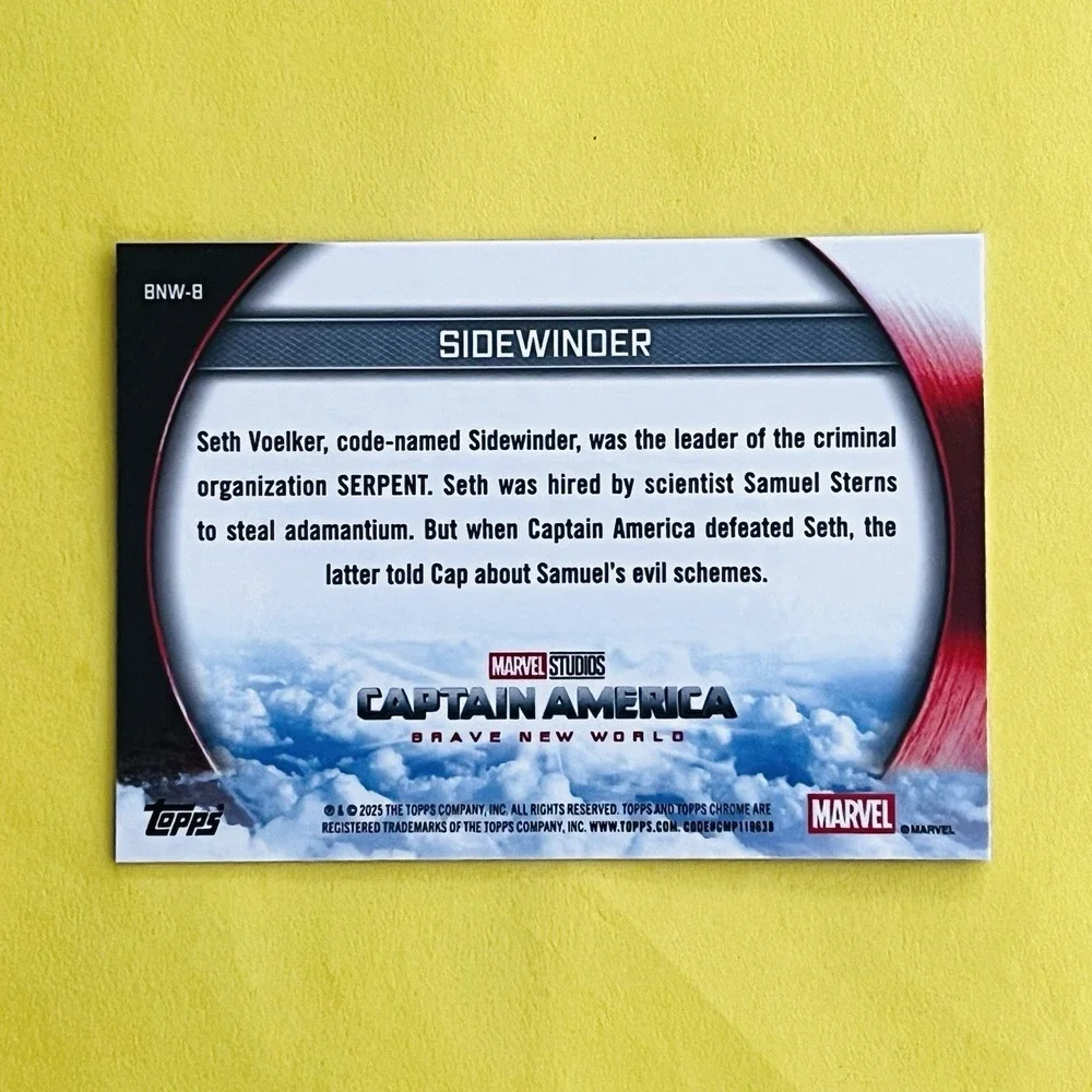 2025 Topps Chrome Marvel Sidewinder BNW-8 Captain America Brave New‎ World